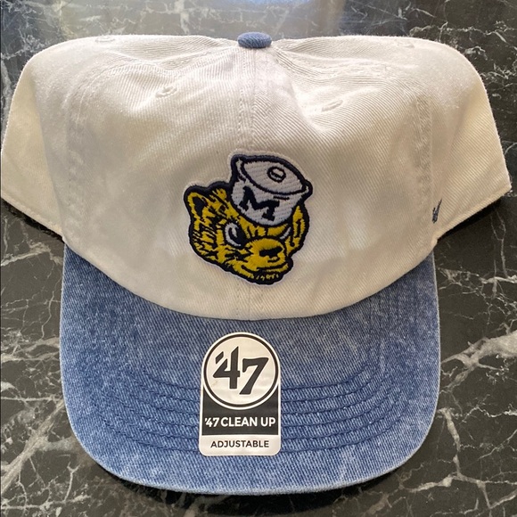 47 Other - White and Blue Adjustable Cap